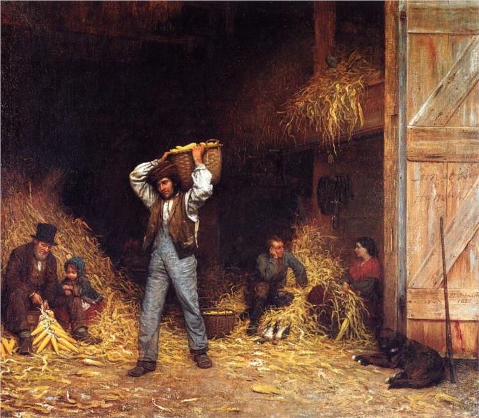 Corn Husking, 1860 - Jonathan Eastman Johnson