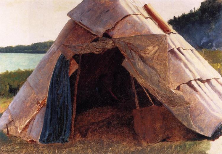 Ojibwe Wigwam at Grand Portage, 1857 - Eastman Johnson