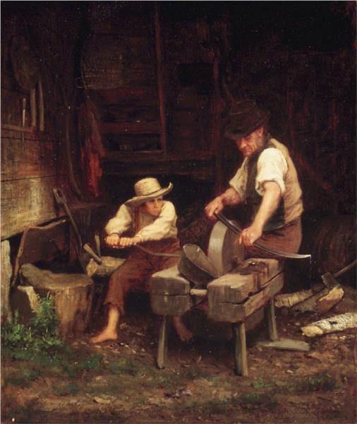 Sharpening the Scythe, 1865 - Истмен Джонсон