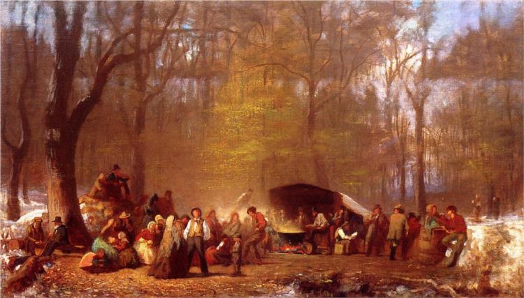 Sugaring Off at the Camp, Fryeburg, Maine, 1866 - Jonathan Eastman Johnson