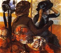 En la sombrerería - Edgar Degas