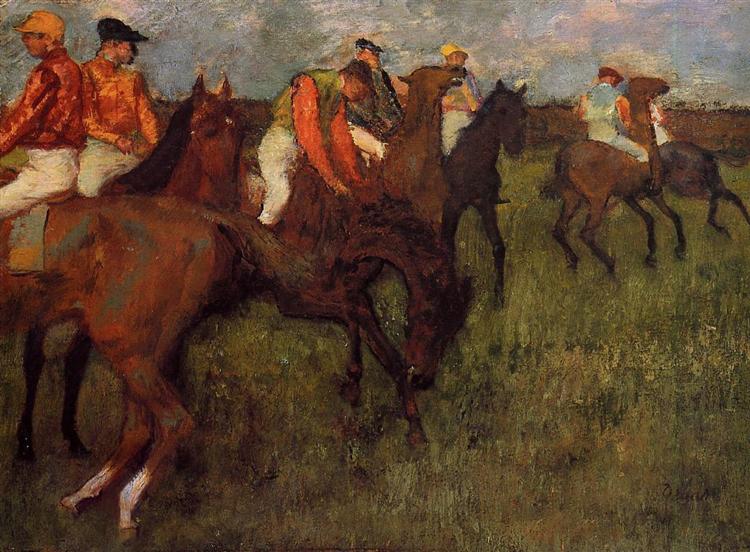 Jockeys, 1895 - Едґар Деґа