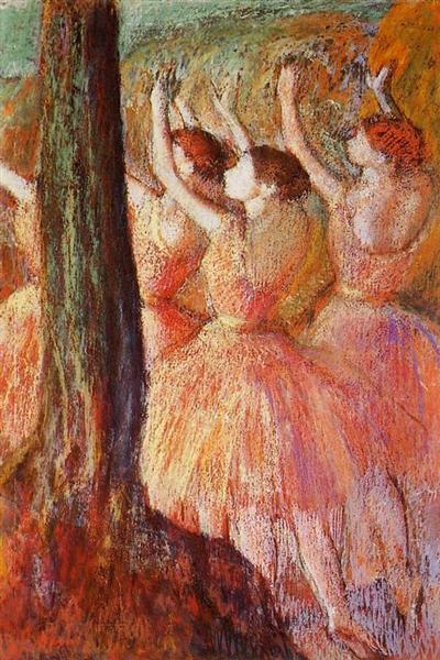 Pink Dancers, c.1895 - c.1898 - Edgar Degas