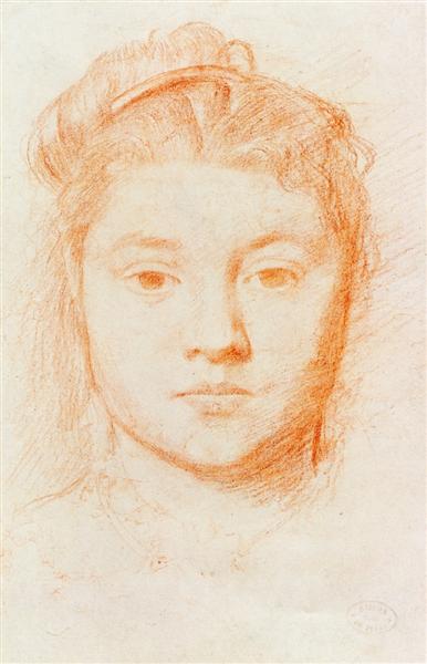 Портрет женщины, c.1866 - Эдгар Дега