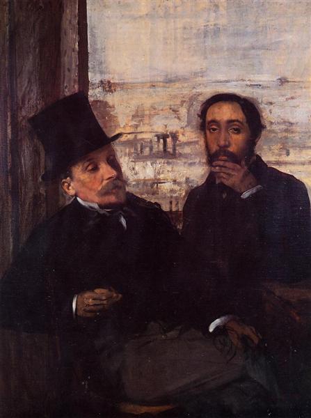 Self Portrait with Evariste de Valernes, c.1865 - 竇加