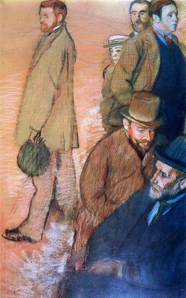 Шесть друзей художника, 1885 - Эдгар Дега