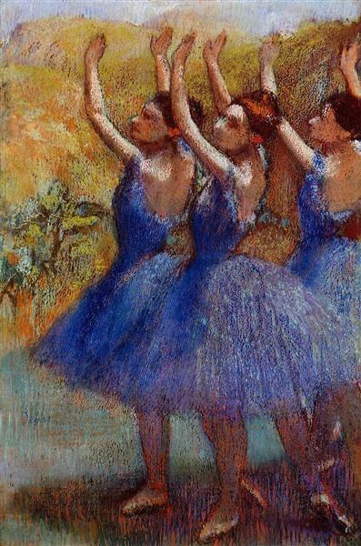 Three Dancers in Purple Skirts, c.1895 - c.1898 - Edgar Degas