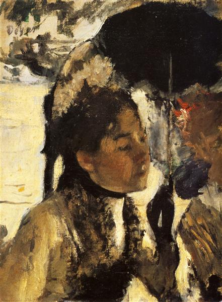 Tuileries, the woman with a parasol, 1877 - Edgar Degas