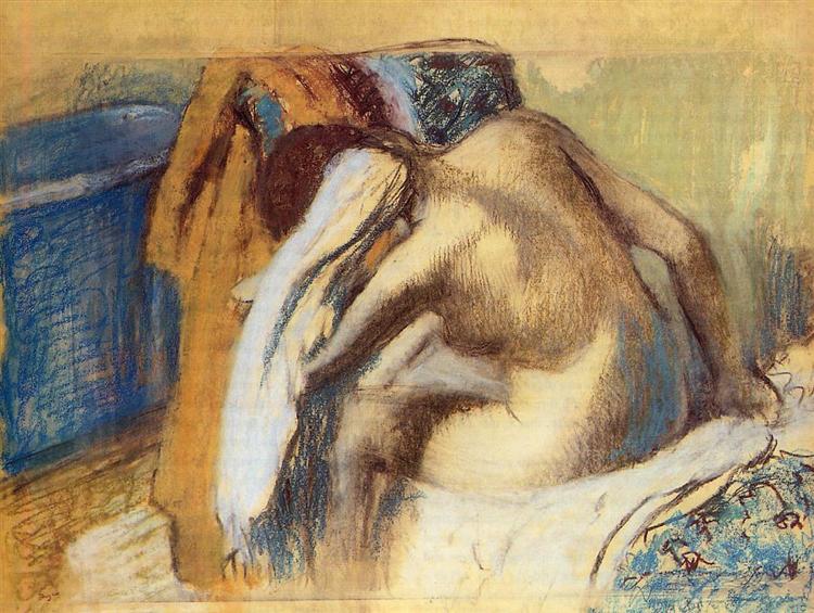 Woman Drying Her Hair, c.1893 - c.1898 - Edgar Degas