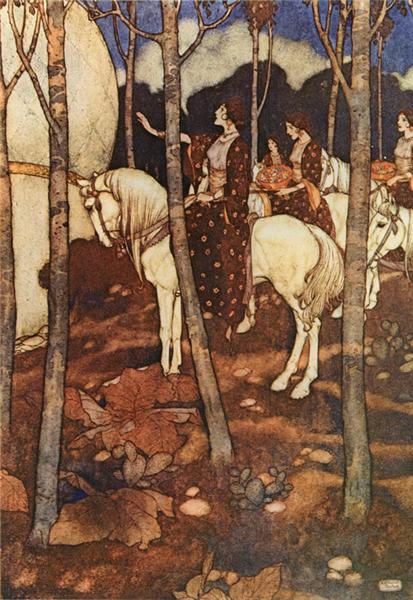 Arabian Nights, Maidens on White Horses - Edmund Dulac