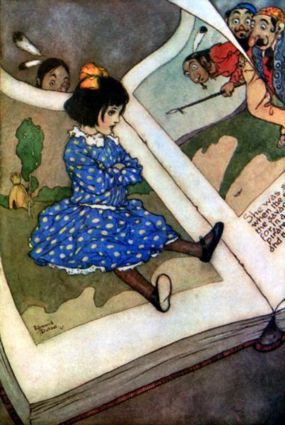 Little Girl in a Book - illustration to Fairies I Have Met - Edmund Dulac