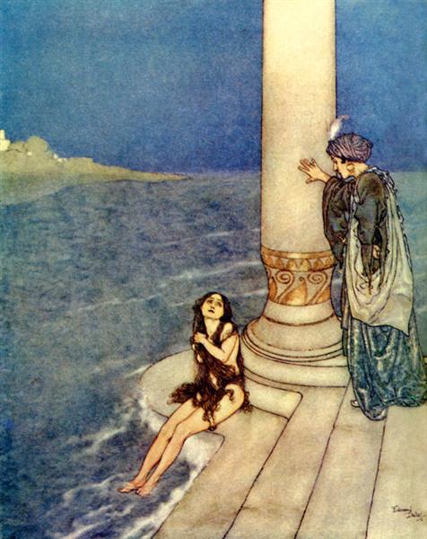 The Little Mermaid - The Prince Asked Who She Was - Edmond Dulac