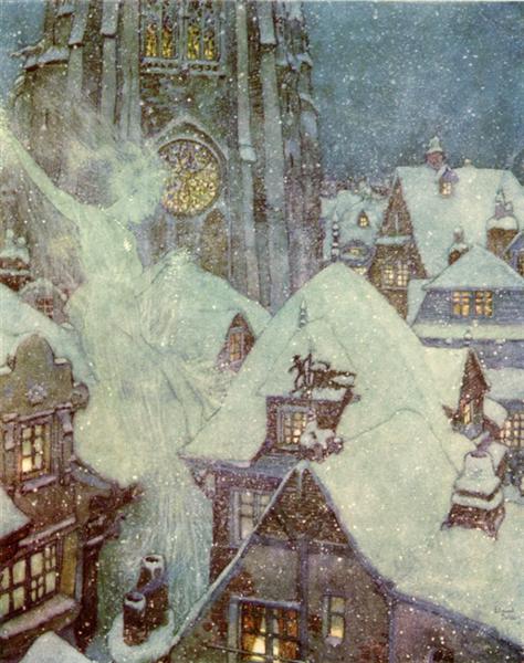 The Snow Queen Flies Through the Winter's Night - Edmund Dulac