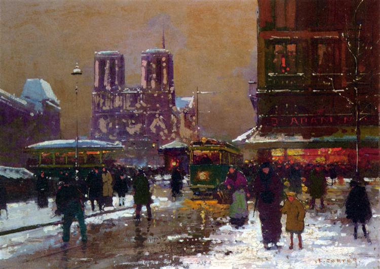 Notre Dame, St. Michael, under the snow - Edouard Cortes