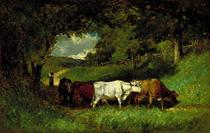 Driving Home the Cows - Edward Mitchell Bannister