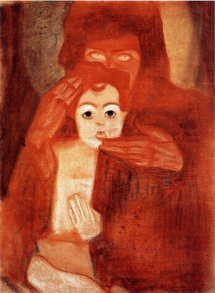 Мати і дитя (Мадонна), 1908 - Егон Шиле