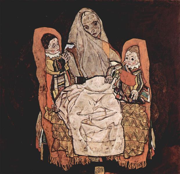 Mother with Two Children, 1917 - 席勒