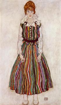 Portrait of Edith Schiele, the artist's wife - Эгон Шиле