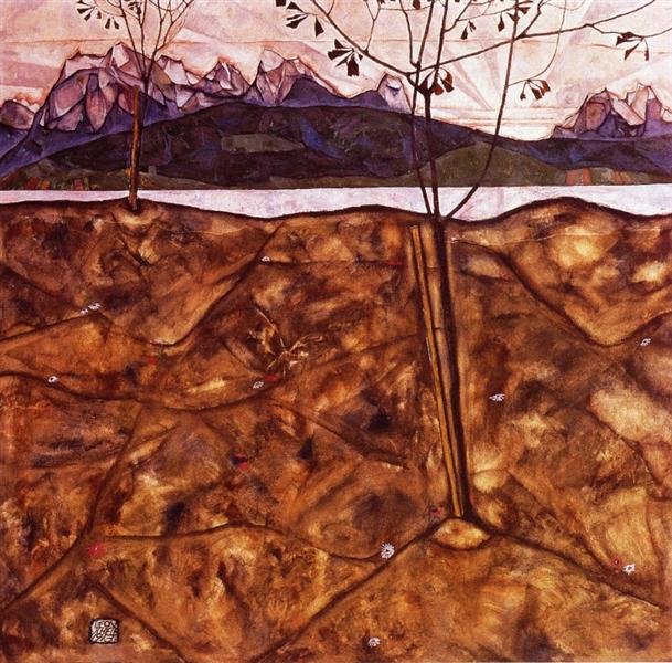River Landscape, 1913 - Egon Schiele