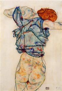 Woman Undressing - Egon Schiele
