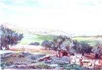 Bethlehem from the Sheepfold, Field of Boaz - Элизабет Томпсон