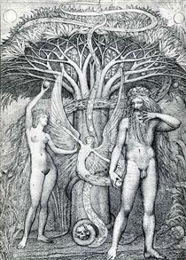 Adam and Eve under the tree of knowledge - Эрнст Фукс