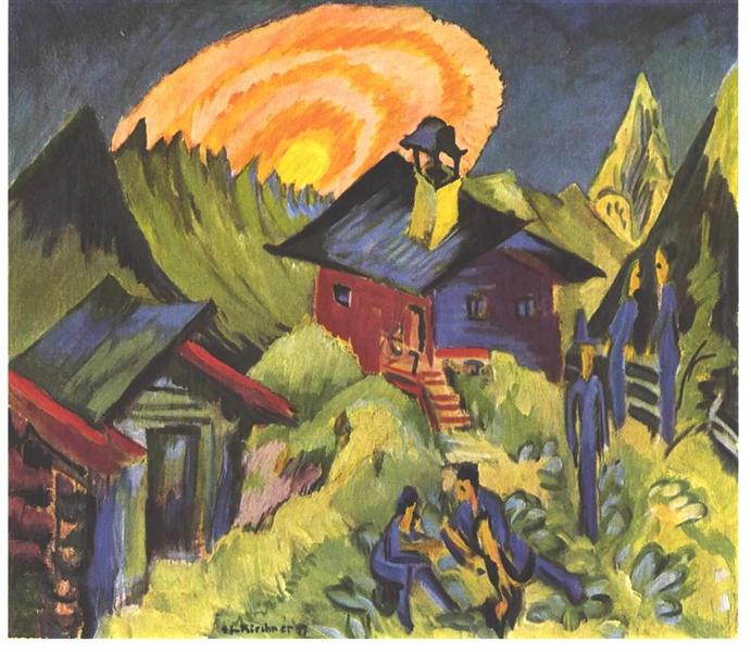 Moon Rising at the Staffelalp - Ernst Ludwig Kirchner