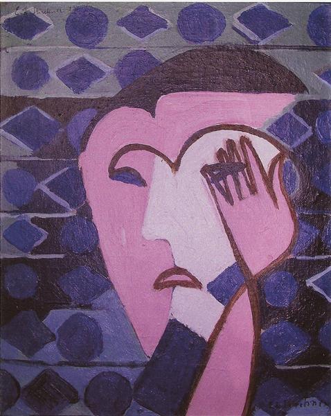 Sad Female Head, 1928 - 1929 - Ernst Ludwig Kirchner