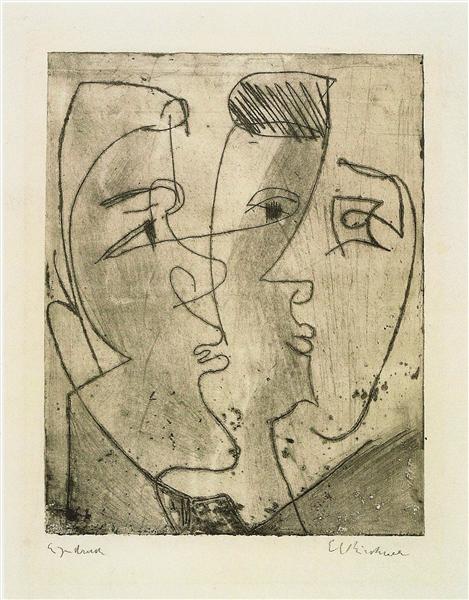 Three Faces, 1929 - Ернст Людвіг Кірхнер