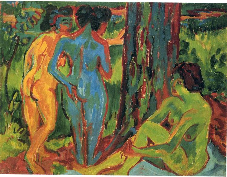 Three Nudes - Ernst Ludwig Kirchner
