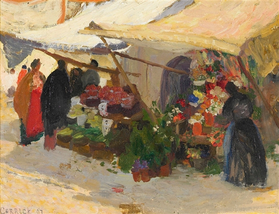 Marche aux fleurs à Venise, 1907 - Этель Каррик