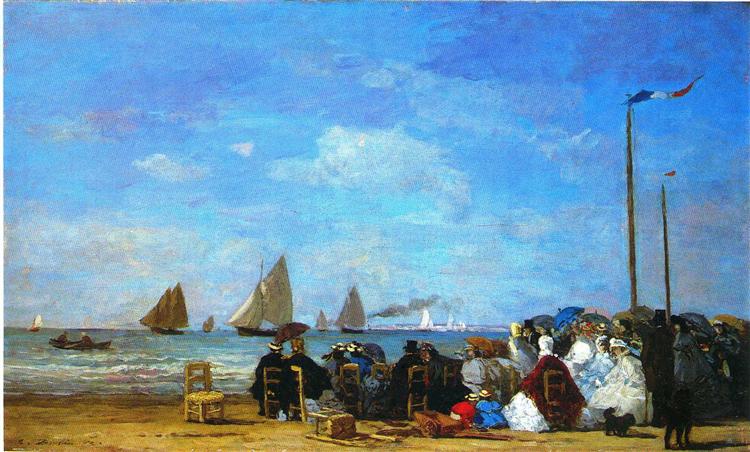 Beach Scene, Trouville, 1863 - Eugène Boudin