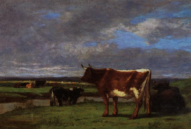 Cows near the Toques - Eugene Boudin