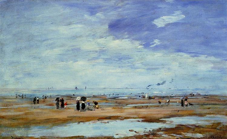 Deauville, the Beach, Low Tide, c.1887 - Eugène Boudin