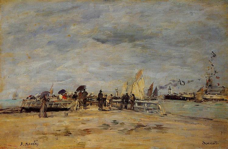 Deauville, the Jetty, c.1890 - Eugene Boudin