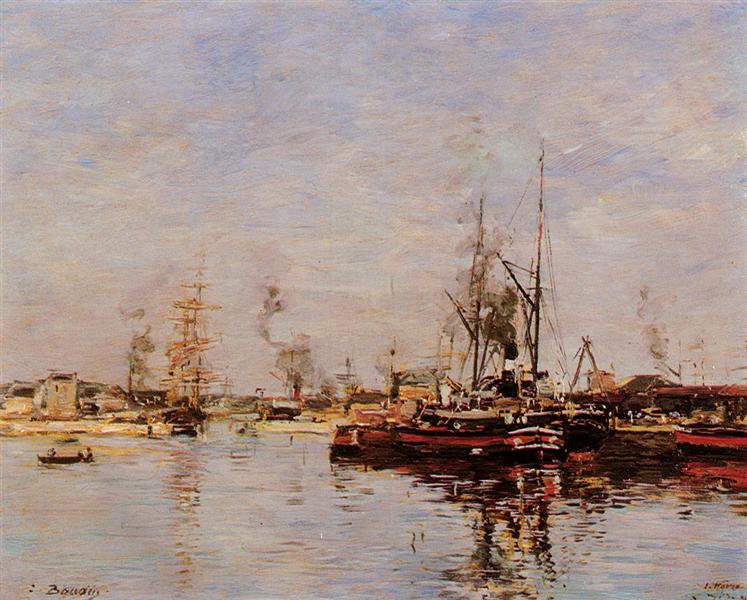Entrance to the Port of Le Havre, 1889 - Ежен Буден