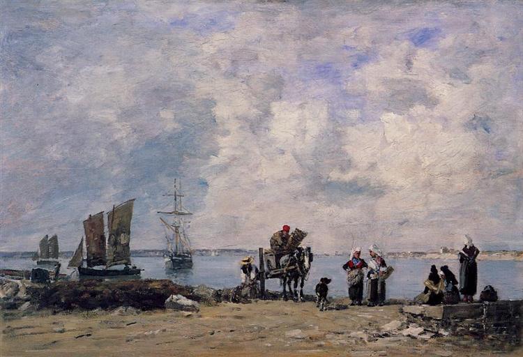 Fishermen's Wives at the Seaside, 1872 - Eugene Boudin