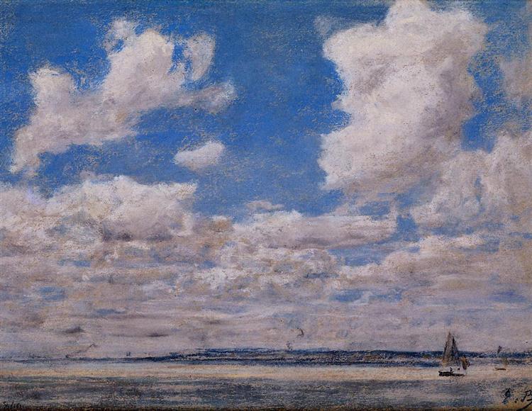 Seascape with Large Sky, 1860 - Эжен Буден