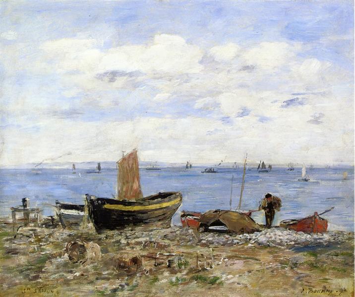 Shore at Sainte-Adresse, Low Tide, 1894 - 歐仁·布丹