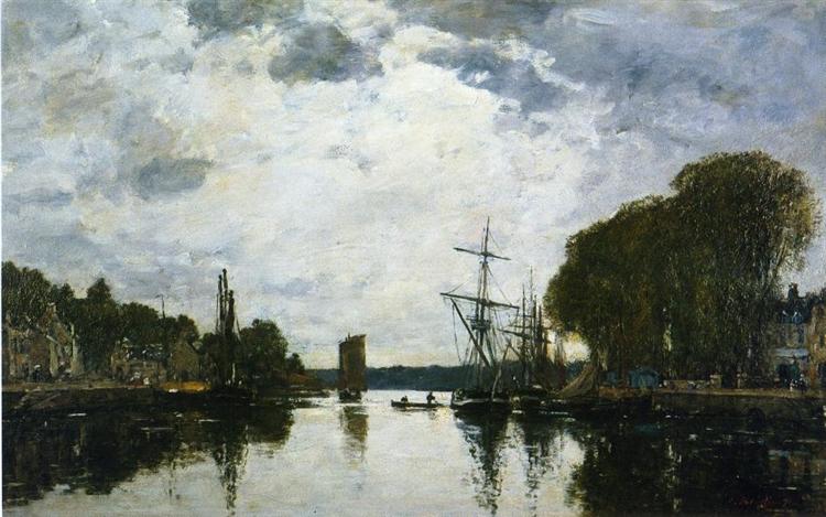 The Port of Landerneau - Finistere, 1871 - 歐仁·布丹