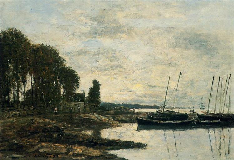The Shore at Plougastel, 1872 - Эжен Буден