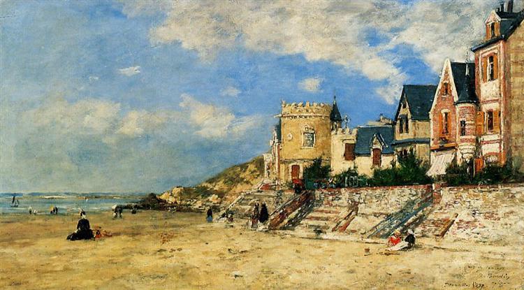 The Tower Malakoff and the Trouville Shore, 1877 - Эжен Буден