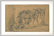A blacksmith - Eugene Delacroix