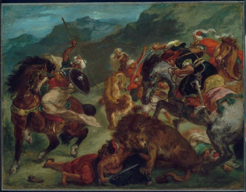 Lion Hunt, 1858 - Eugene Delacroix - WikiArt.org