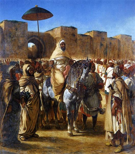 Muley Abd-ar-Rhaman, The Sultan of Morocco, leaving his Palace of Meknes with his entourage, 1845 - Eugène Delacroix