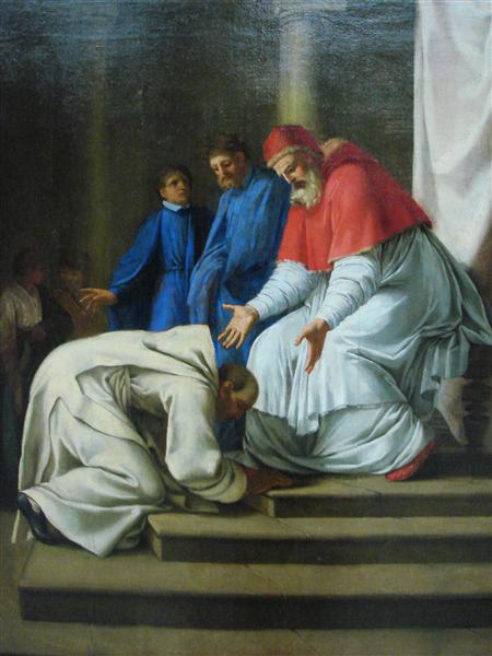Saint Bruno the feet of Pope Urban II, 1645 - 1648 - Эсташ Лёсюёр