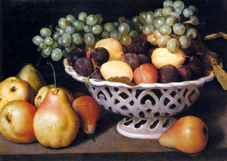 Кошик з фруктами майоліка, 1610 - Феде Галіція