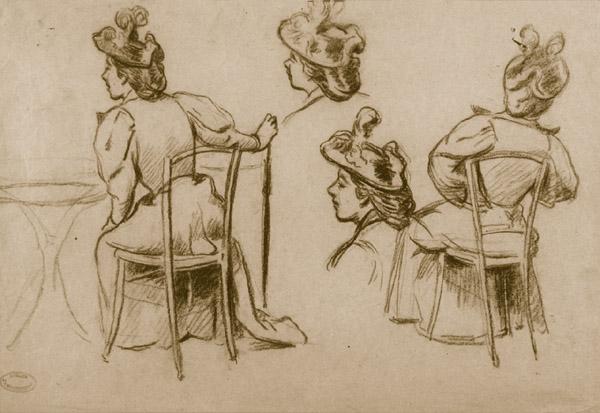 Study of figures, 1894 - 1895 - Федеріко Дзандоменегі
