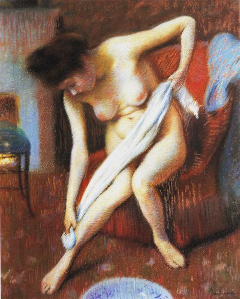 Woman Drying Herself, c.1898 - Федеріко Дзандоменегі