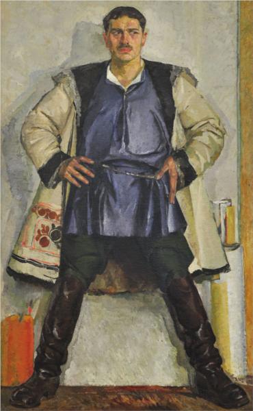 Автопортрет в білому кожусі, c.1930 - Федір Кричевський